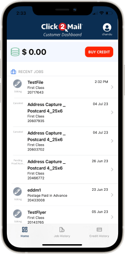 homepage mobile promotion dashboard